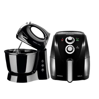 Kit Air Fryer Mondial 4L 1500W e Batedeira Mondial 3,6L 400W preto 110V