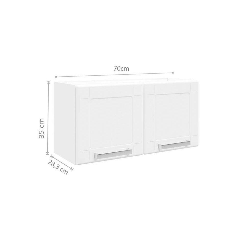 Kit de Cozinha Modulada 4 Peças Múltipla  (2 Armários + 1 Balcão + 1 Paneleiro) C4P84 Branco/Preto - Bertolini - 6