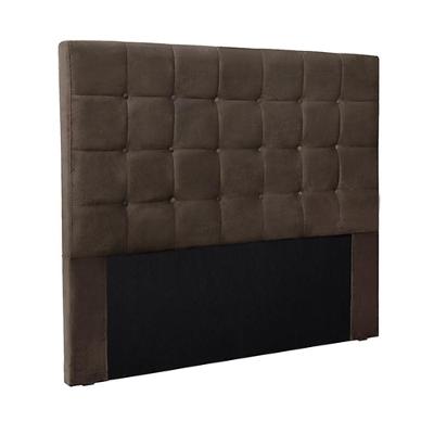 Cabeceira Decorativa Casal 1,40m Tropea Veludo Marrom G63 - Gran Belo