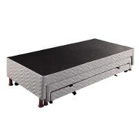 Cama Box Base c/2 Auxiliares Solteiro Universal Rústico Bordado White (88x188x32) - Paropas - 7