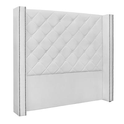 Cabeceira Decorativa Casal 1,64m Loewe Pu Branco G63 - Gran Belo