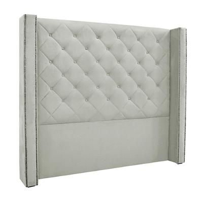 Cabeceira Decorativa Casal 1,64m Loewe Veludo Prata G63 - Gran Belo