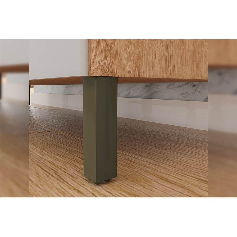 Kit De Cozinha 3Pçs Napoli Prime (1 Armário + 1 Balcão + 1 Paneleiro) C3p02 Castanho/chumbo - 3