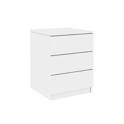 Mesa Cabeceira Veronna c/ 3 Gavetas Branco/Neve - Tcil Móveis