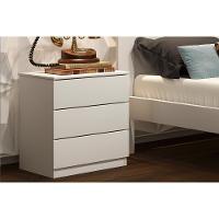 Mesa Cabeceira Veronna c/ 3 Gavetas Branco/Neve - Tcil Móveis