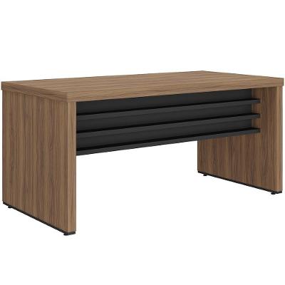 Mesa Para Escritório Home Office 158cm Atria Executiva A02 Nogal Preto - Lyam Decor