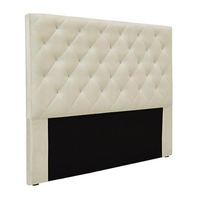 Cabeceira Decorativa Casal 1,40m Tàzio Veludo Bege G63 - Gran Belo