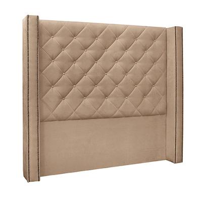 Cabeceira Decorativa Casal 1,64m Loewe Suede Bege G63 - Gran Belo
