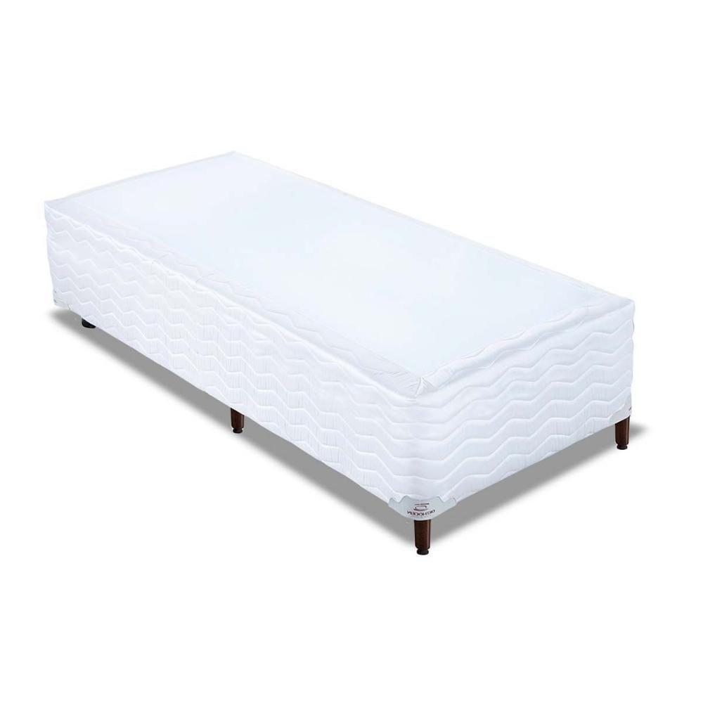 Cama Box Base Solteiro Sommier Plus Bordado White (88x188x24) - Orthocrin - 1