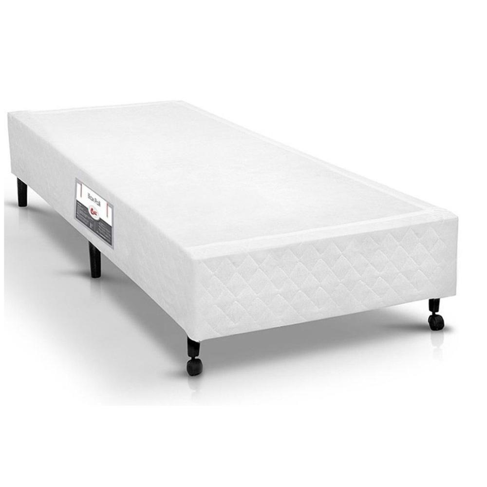 Cama Box Base Solteiro Poli Tecido White (88x188x23) - Castor - 1
