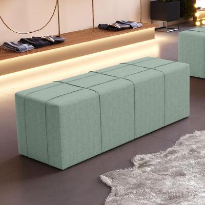 Puff Decorativo Living Sala De Estar 160 Cm Roma W01 Linho Verde Menta - Lyam Decor