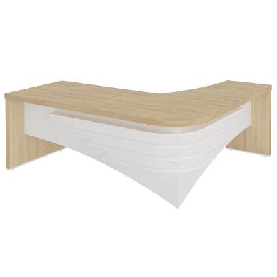 Mesa Para Escritório Em L Esquerdo 200x180cm Atria Executiva A02 Carvalho Branco - Lyam Decor