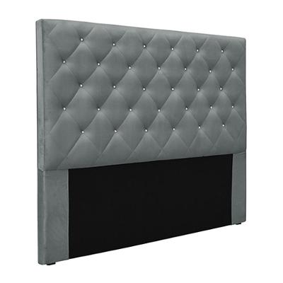 Cabeceira Decorativa Queen Size 1,60m Tàzio Veludo Cinza G63 - Gran Belo