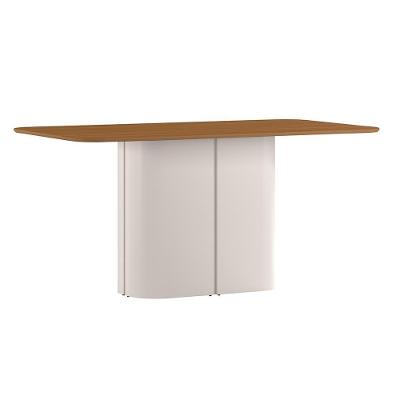 Mesa De Jantar 6 Lugares Retangular 160cm Verbena N01 Off White Ypê - Lyam Decor