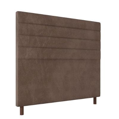 Cabeceira Decorativa Bacoli King 193cm Veludo Marrom G32 - Gran Belo