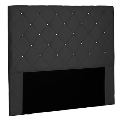 Cabeceira Decorativa Casal 1,40m Tàzio Suede Preto G63 - Gran Belo