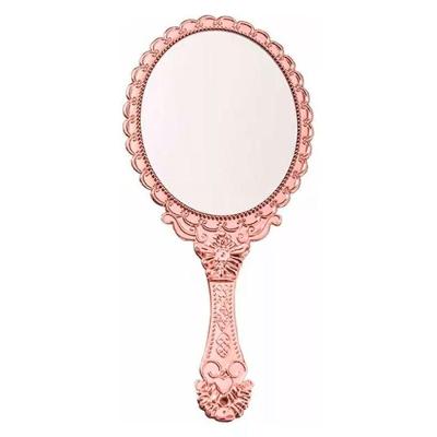 Espelho de Mão Portátil para Maquiagem Oxum Orixá com Acabamento Esculpido Vintage Provençal Rose
