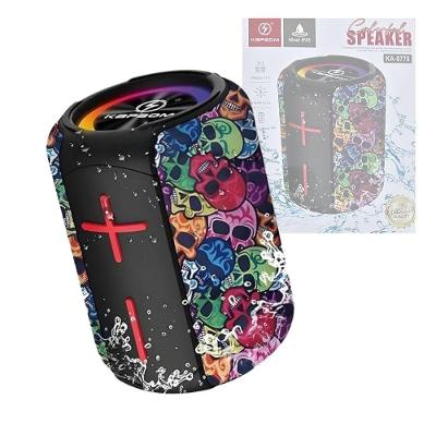 Caixa De Som Led Bluetooth Portátil Tws Estampa Caveira