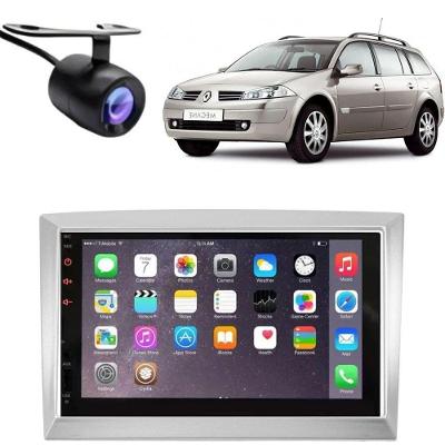 Central Multimídia Automotiva 2 Din MP5 Mégane Grand Tour 7 USB Bluetooth Câmera de Ré Moldura 2 Din
