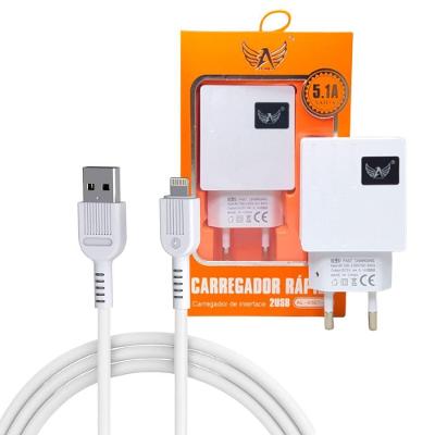 Carregador Completo Lightning Turbo 5.1a Com 02 Portas Usb