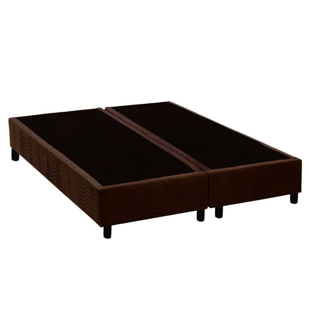 Cama Box Base Queen Universal Suede Brown (158x198x20) - Costa Rica - 1