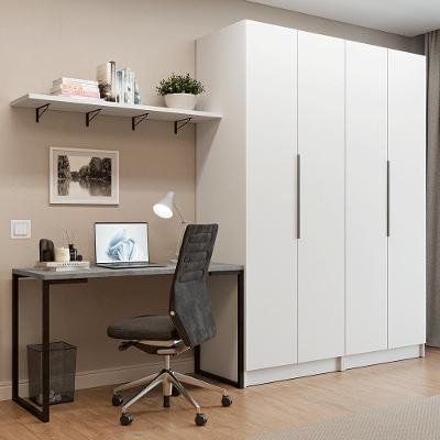Conjunto Home Office 2 Armários Neo 1 Escrivaninha 2 Prateleiras Branco Madesa Branco