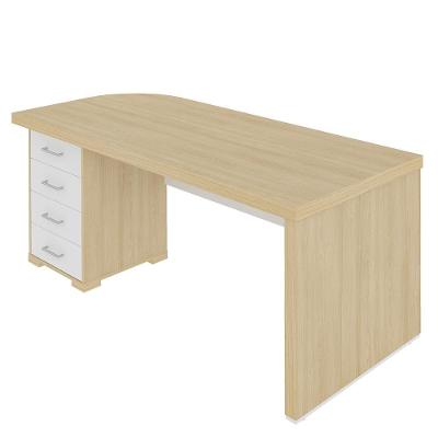 Mesa Para Escritório Home Office Gaveteiro Esquerdo Atria Executiva A02 Carvalho Branco - Lyam Decor