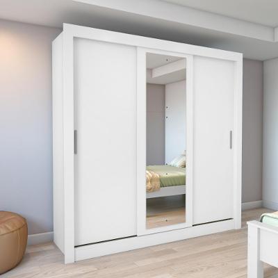 Guarda Roupa Casal 3 Portas Com Espelho Atlas Branco