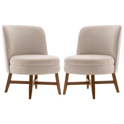 Kit 2 Poltronas Decorativas Amber Linho Bege G66 - Gran Belo
