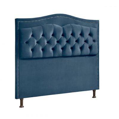 Cabeceira Para Cama Box Holanda Plus Casal Veludo Azul Shop das Cabeceiras
