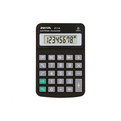 Calculadora de Mesa Zeta Zt718 com Visor de 8 Dígitos Prática para Uso Diário Preto