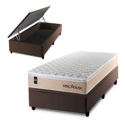 Cama Box Baú Alford 96x203 com Molas Ensacadas King House