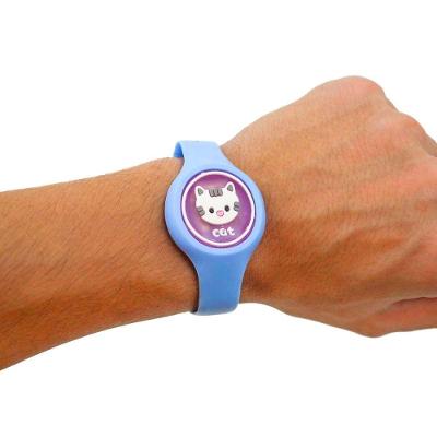Pulseira Repelente Infantil Pulseira Relógio Infantil Anti Mosquito Figurinhas Ajustável Azul GXM