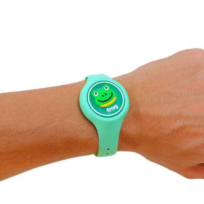 Pulseira Relógio Infantil Anti Mosquito Repelente Figurinhas Ajustável Verde GXM