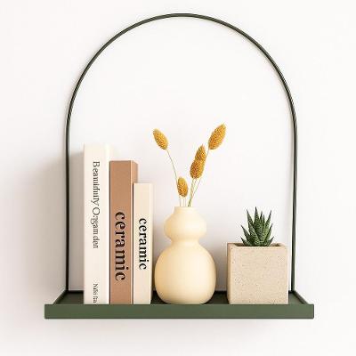 Prateleira Nicho Arco Verde Militar Metal Decorativa Retro