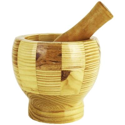 Pilão com Socador 4565 em Bambu Resistente para Uso Diário Amadeirado Ke Home
