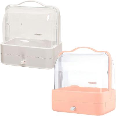 Organizador de Cosméticos 8953 com 1 Gaveta Compacto e Funcional Rosa Ke Home