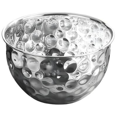 Tigela 9723 em Metal Martelado para Servir e Preparar Receitas Prata Ke Home