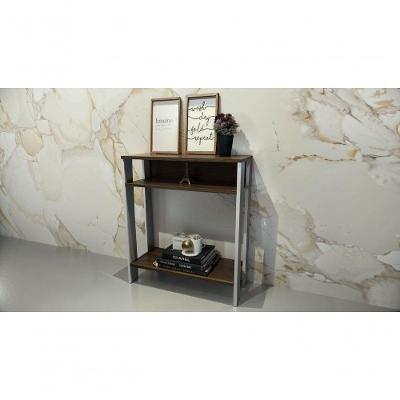 Aparador para Escritório em MDF 15mm 60cm Branco com Amadeirado Escuro Progetatti Movelaria