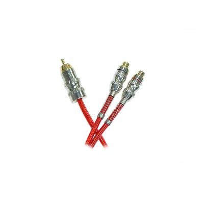 Cabo de Áudio Y para Som Automotivo C-027 Premium 1 RCA Macho X 2 RCA Fêmea Evus