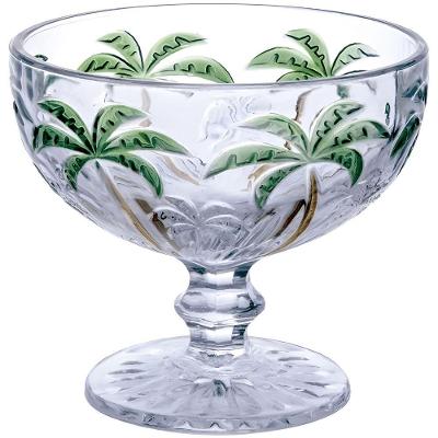 Taça de Vidro Palm Tree 88105 para Coquetel 310ML com Design Tropical Ornamentado Transparente