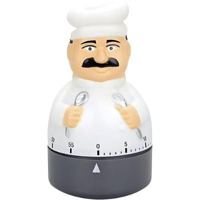 Timer de Cozinha Chef Mecânico em Plástico Compacto para Controle de Tempo Ke Home