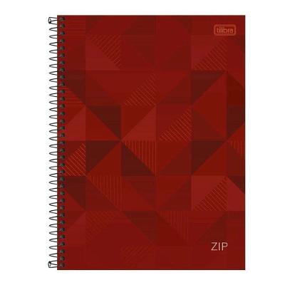 Caderno Espiral Universitário Zip Geométrico 10 Matérias Vermelho - Tilibra