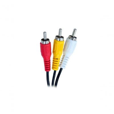 Cabo de áudio-vídeo Evus C-012 para Aparelhos com Saída RCA 3 RCA X 3 RCA Macho 1,5M Preto