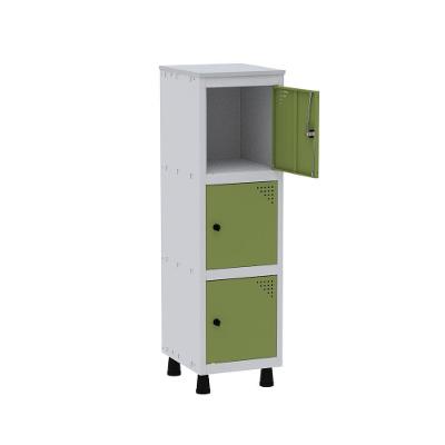 Mini Roupeiro De Aço Pandin Mt Com 3 Portas Cinza-verde Miró