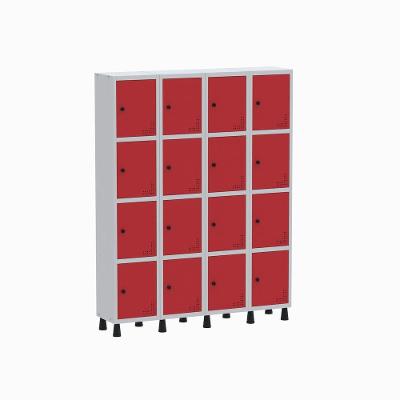 Roupeiro Aço Linha Light 16 Portas - Gr304-16 Cinza-vermelho
