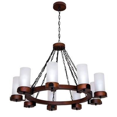 Lustre Muller Country Redondo 9 Lâmpadas Envelhecido 1109e