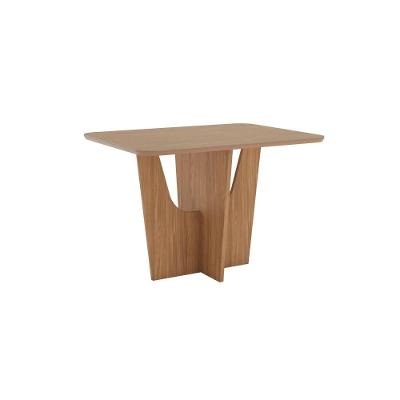 Mesa De Jantar Vértice 04 Lugares Canto Arredondado Com Vidro Sc156 Nature - Henn