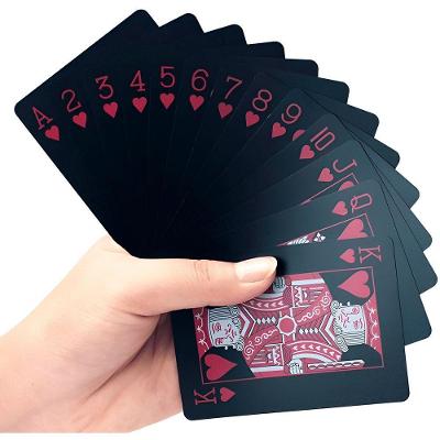 Baralho Black Poker Cartas Jogos Resistente à água Vermelho