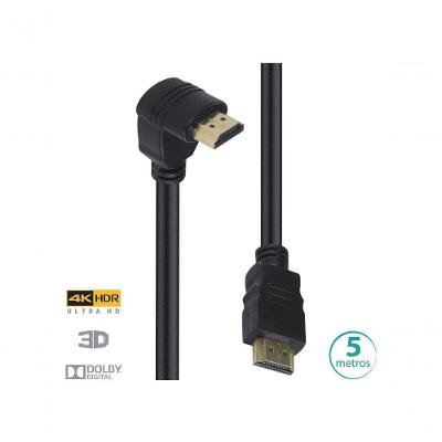 Cabo HDMI H2090-5 2.0 4K ULTRA HD 3D com Ethernet HDR Conector 90o 5M Vinik